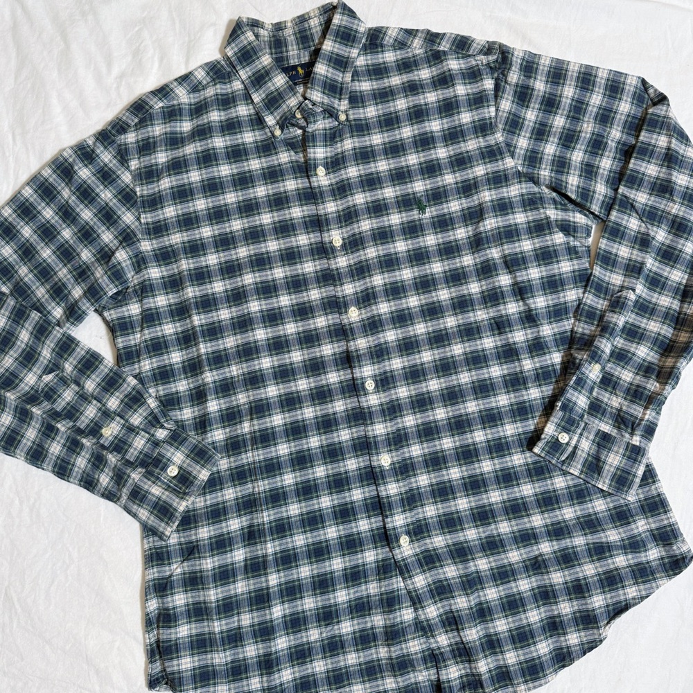 Ralph Lauren Custom Fit Plaid Button Down Shirt